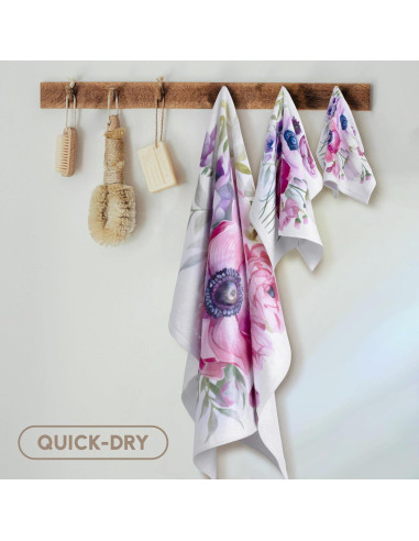 Toalla decorativa 3dRose 30x28 cm cámara vintage rosa