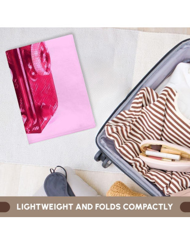 Toalla decorativa 3dRose 30x28 cm cámara vintage rosa