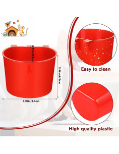 30 Tazones de Alimentación para Aves Suclain 8.3 cm Rojo 2