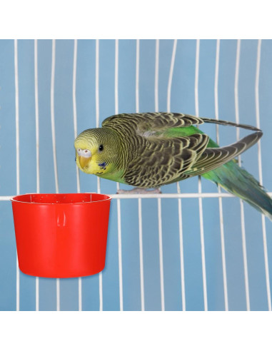 30 Tazones de Alimentación para Aves Suclain 8.3 cm Rojo