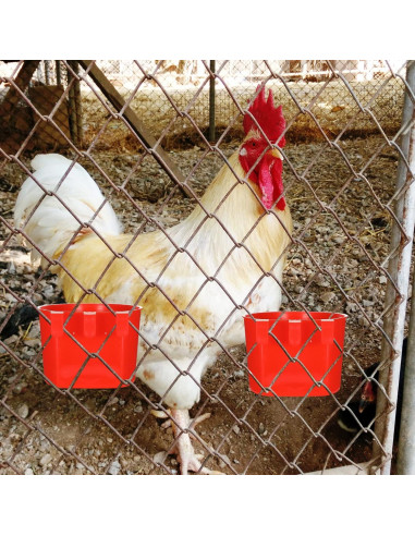 30 Tazones de Alimentación para Aves Suclain 8.3 cm Rojo