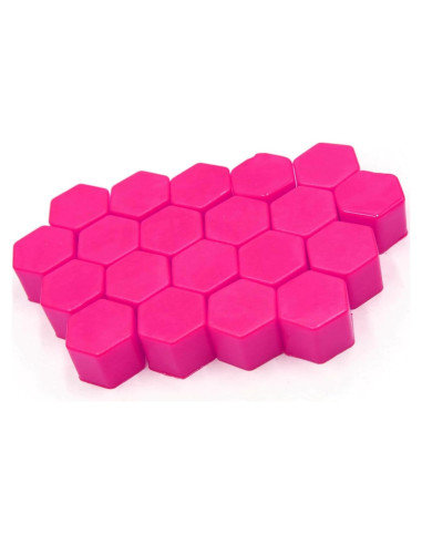 20 Tapas de Tornillo de Neumáticos HEROFFIX 19mm Silicona Rosa