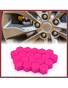 20 Tapas de Tornillo de Neumáticos HEROFFIX 19mm Silicona Rosa 2