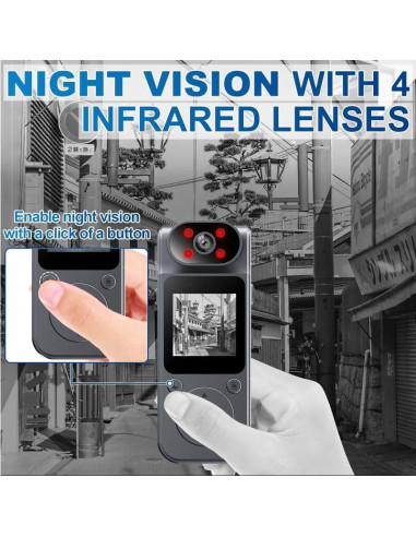 Cámara Corporal Mini Tauboly HM124BS4 1080P con Visión Nocturna