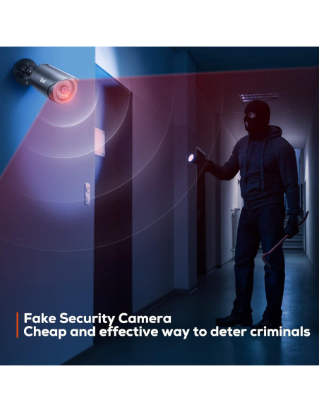 Cámara de Seguridad Falsa BNT Dummy 2 Paquete LED Roja