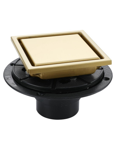 Desagüe de Ducha Cuadrado TRJIKAG 10 cm Acero Inoxidable Oro