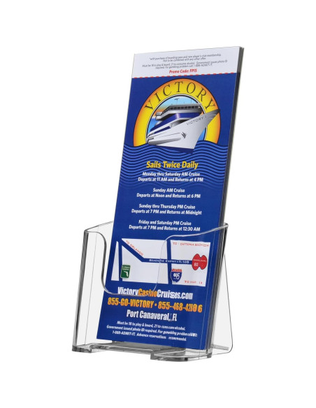 Soporte de Tríptico Acrílico Transparente Marketing Holders - Paquete de 6