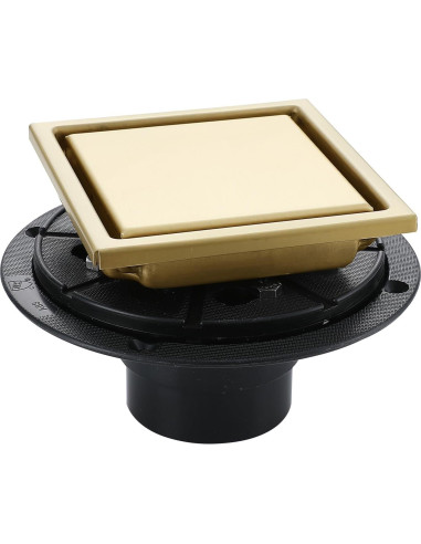 Desagüe de Ducha Cuadrado TRJIKAG 10 cm Acero Inoxidable Oro