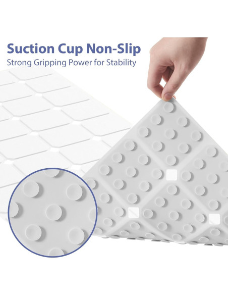 Alfombra de Baño Antideslizante MeimeiDe 102cm x 38cm Blanca