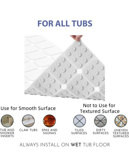 Alfombra de Baño Antideslizante MeimeiDe 102cm x 38cm Blanca