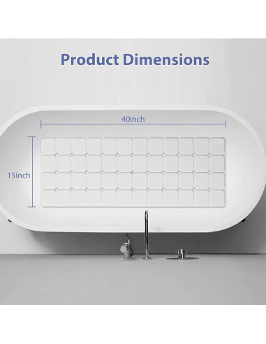 Alfombra de Baño Antideslizante MeimeiDe 102cm x 38cm Blanca