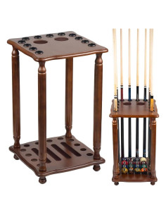 Soporte de Piso para Palos de Pool Collapsar 12 Palos Madera