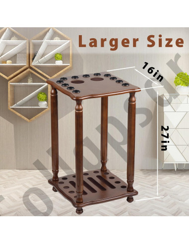 Soporte de Piso para Palos de Pool Collapsar 12 Palos Madera