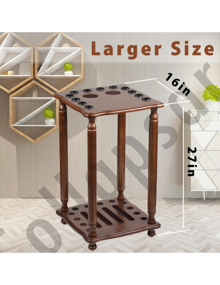 Soporte de Piso para Palos de Pool Collapsar 12 Palos Madera