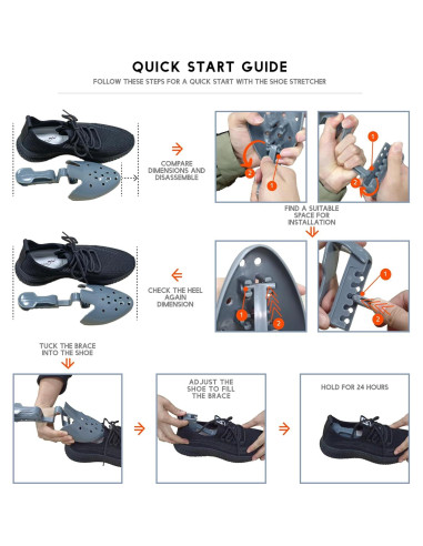 Árboles de Zapatos Ajustables JJDPARTS - 1 Par Gris S