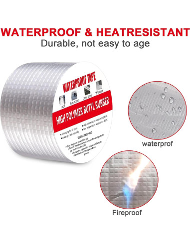 Cinta Butílica Impermeable HQISTAR 15 cm x 4.88 m para Sellado