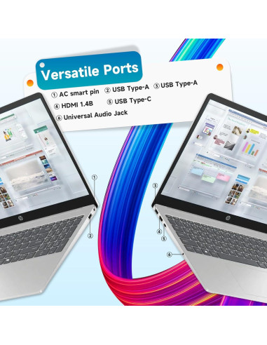 Laptop HP 15.6" Táctil - Intel i3-1315U, 64GB RAM, 2TB SSD