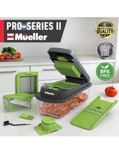 Picador de Verduras Mueller Pro-Series 10-en-1 8 Cuchillas Gris/Verde 2