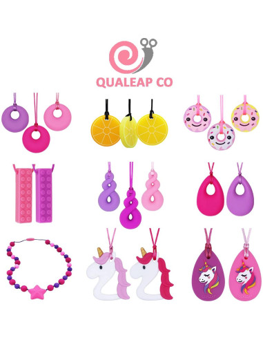 Collar Masticable QULEAP Unicornio para Niñas - Silicona Grado Alimentario