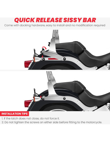 Respaldo Sissy Bar Trasero Pasajero Harley Dyna 2006-2017