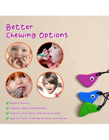 Collares Masticables Sensoriales Seeway - 3 Piezas Silicona