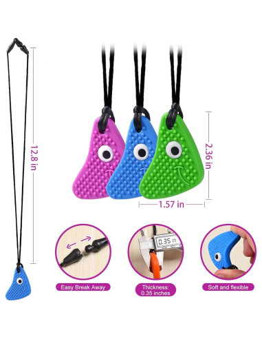 Collares Masticables Sensoriales Seeway - 3 Piezas Silicona