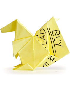 Notas Adhesivas Origami Suck UK - Bloc de Notas 3D Amarillo 2
