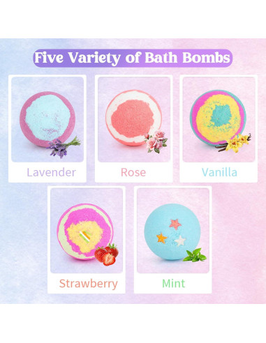 Conjunto de Spa para Mujeres Aottom - 12 Piezas con Bombas de Baño y Velas Aromáticas