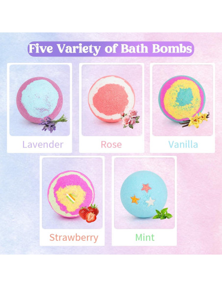 Conjunto de Spa para Mujeres Aottom - 12 Piezas con Bombas de Baño y Velas Aromáticas