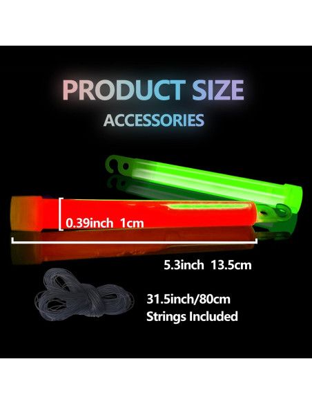 Paquete de 24 Palos de Luz Brillantes Naivees 15.24 cm