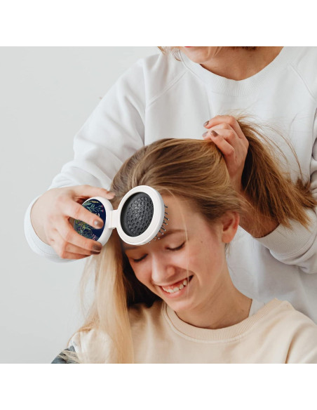 Mini cepillo de pelo portátil CZDZYMJYHS con espejo - Flores negras