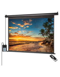 Pantalla de Proyector Motorizada ZUEDA 100" 16:9 HD Negra