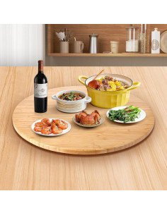 Lazy Susan de Bambú 50 cm HSDATKOR con Eje Giratorio 2