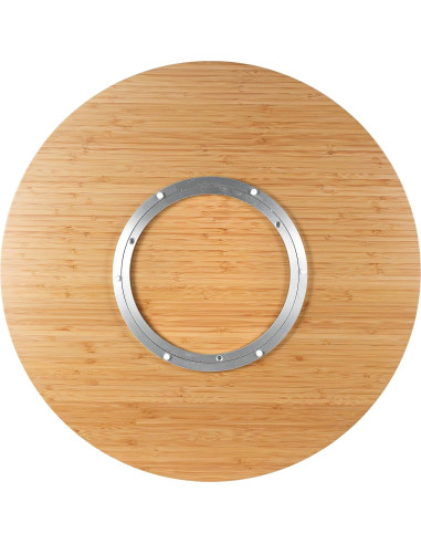 Lazy Susan de Bambú 50 cm HSDATKOR con Eje Giratorio