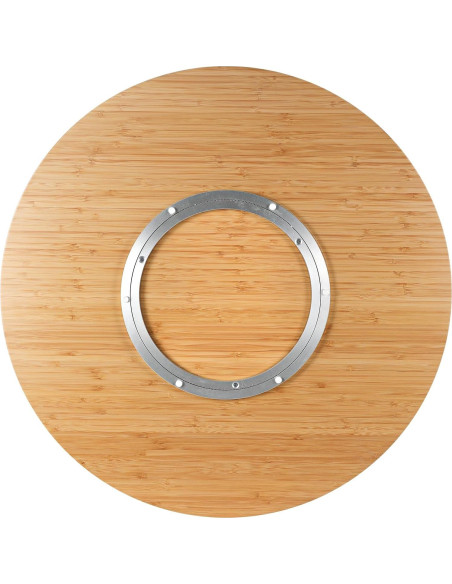 Lazy Susan de Bambú 50 cm HSDATKOR con Eje Giratorio