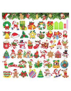 Kit de Pegatinas de Arte de Diamante Navidad XACKCME 48 Pcs