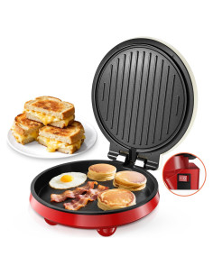 Plancha Eléctrica CACHOO 20 cm Antiadherente 6 en 1