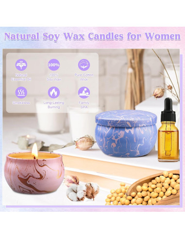 Conjunto de Spa para Mujeres Aottom - 12 Piezas con Bombas de Baño y Velas Aromáticas