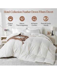 Edredón de Fibras de Plumón Orgánico KUSNUG Queen 228x228 cm 2