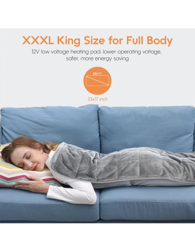 Almohadilla Térmica OKK 12V Extra Grande 84x43cm con Peso