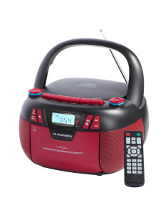 Reproductor Boombox SFOOEOJ CD Bluetooth 5.3 y Casete Rojo