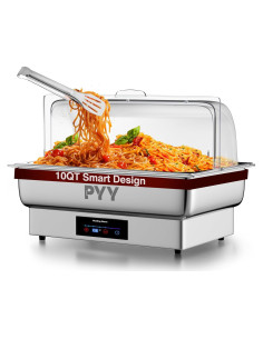 Buffet Eléctrico PYY 10L con Tapa Abatible de Acero Inoxidable