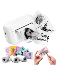 Impresora de Etiquetas Memoking Q02E Mini Térmica Blanca