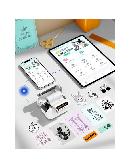 Impresora de Etiquetas Memoking Q02E Mini Térmica Blanca