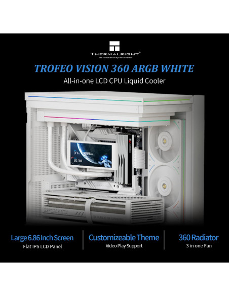 Enfriador Líquido CPU Thermalright Trofeo Vision 360 ARGB Blanco