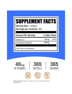 Cápsulas Blandas de Arándano con Vitamina C BulkSupplements 365u 2