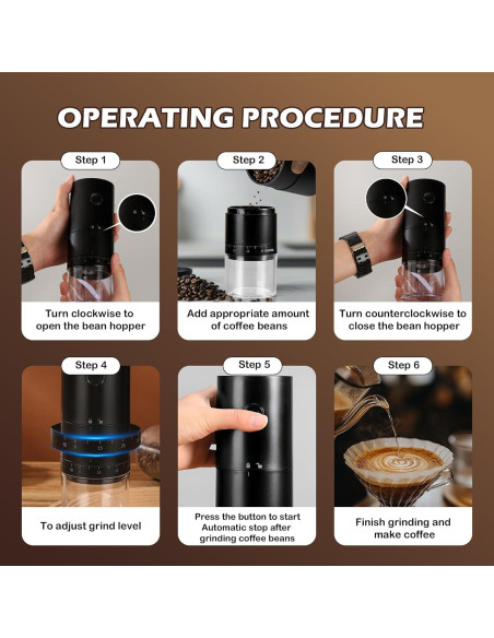 Molino de Café Eléctrico Portátil ShunChengFa HB-995 1500mAh