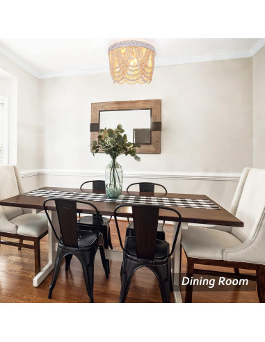 Luz de Techo Capslpad de Perlas de Madera 3 Luces 32.5 cm