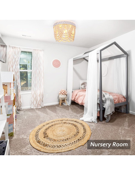 Luz de Techo Capslpad de Perlas de Madera 3 Luces 32.5 cm