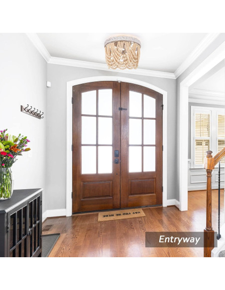 Luz de Techo Capslpad de Perlas de Madera 3 Luces 32.5 cm